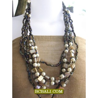 bali handmade necklaces beads multi strand long 